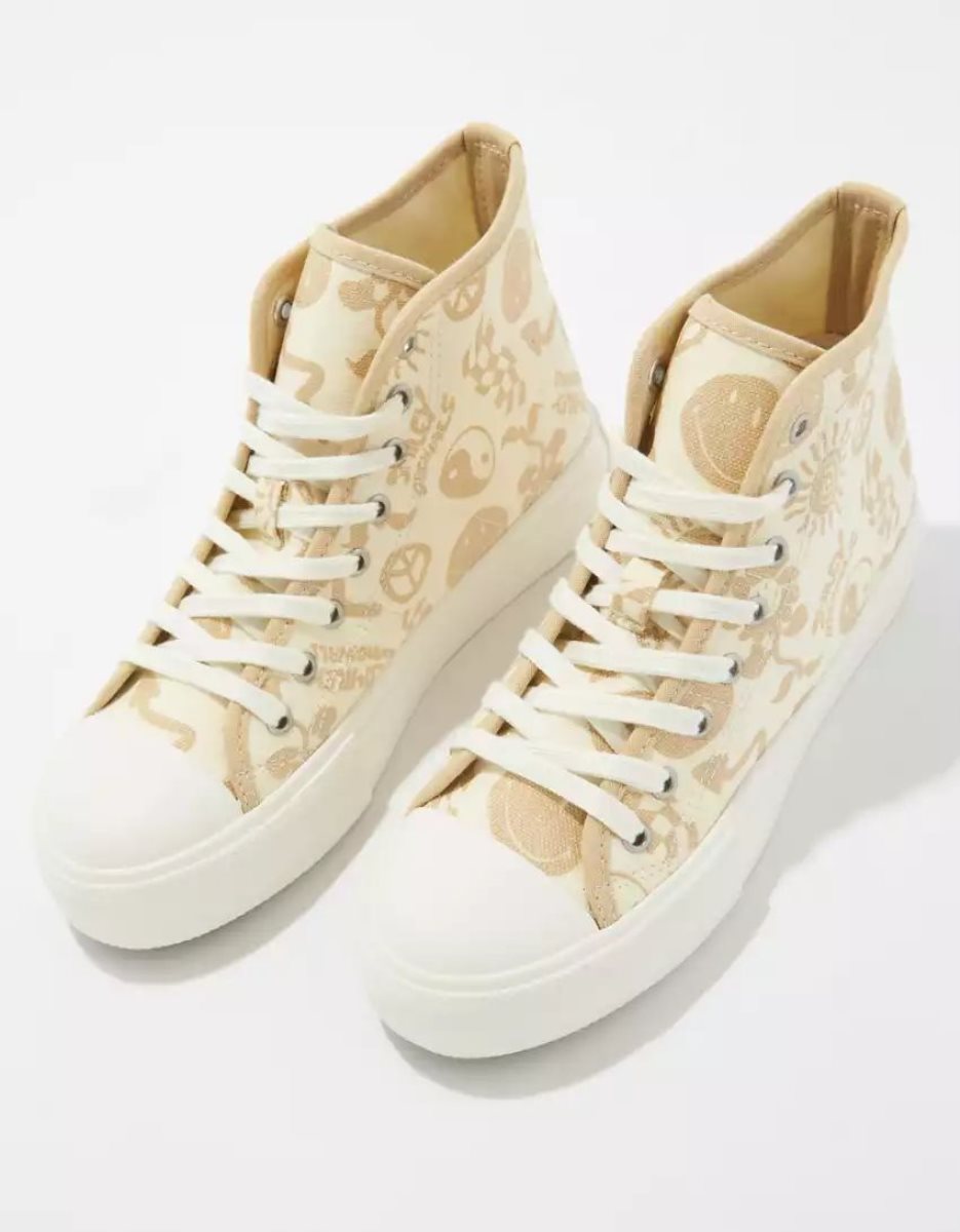 Baskets American Eagle AE Tela Plateforme High-Top Blanche Femme | JQI-95326709